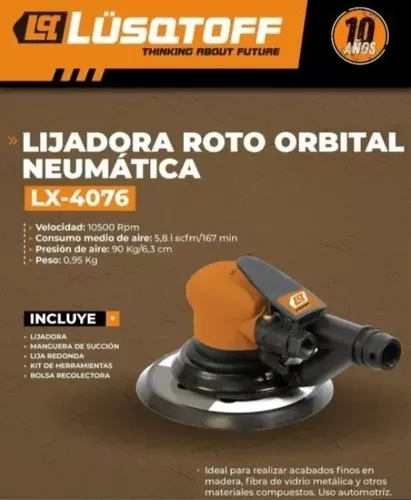 Lijadora Roto Orbital Neumatica Lusqtoff 152 Mm Profesional