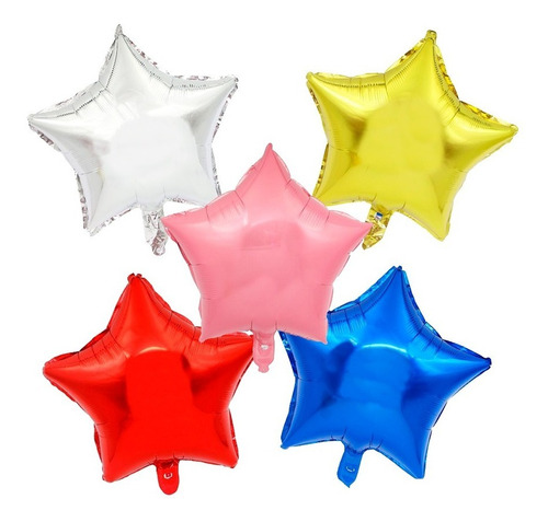 10 Globo Estrella 23cm Cotillon Candy Bar Metalizado Cumple