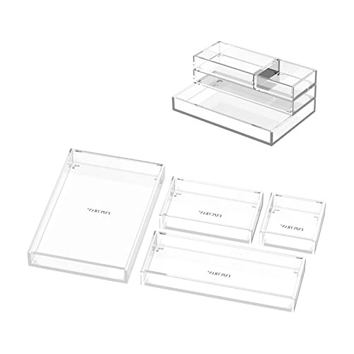 Exputran Acrylic Desk Organizer For Office Or Home, Stackabl