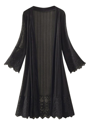 Blusa De Playa Con Estampado De Cárdigan C Para Mujer, Chal,