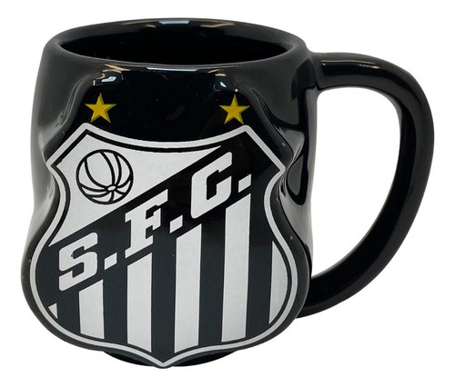 Caneca Porcelana 270ml 3d Santos Futebol Licenciado