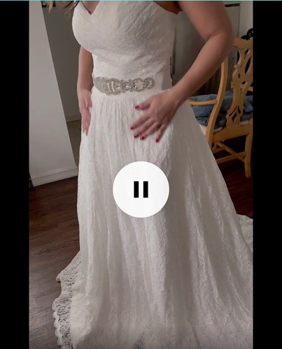 Vestido De Novia Strapless Encaje Princesa Ivory + Aretes | Envío gratis Vestido De Novia Strapless Encaje Princesa Ivory + Aretes | Envío gratis