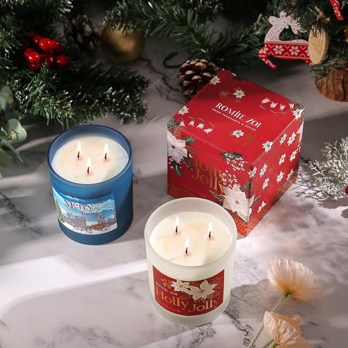 Vela Perfumada De Navidad Vela De Cera De Soja De 12.6 Oz,