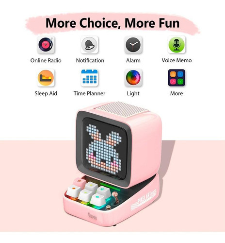 Bocina Divoom Ditoo-Pro portátil con bluetooth blanca
