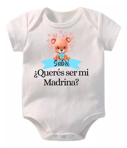 Body de bebé personalizado Nos gustaría que fueras mi Madrina/Padrino – Con  Mucho Mimo