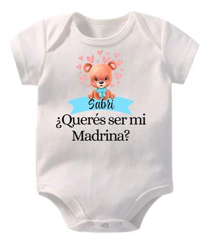 Body de bebé personalizado Nos gustaría que fueras mi Madrina/Padrino – Con  Mucho Mimo