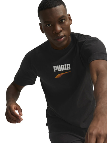 Remera Puma Downtown Logo Sportstyle Hombre Moda Negro