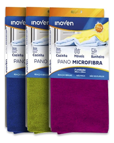 10 Flanelas Panos Microfibra 60x40 Grande Limpeza Mutiuso Cor Azul