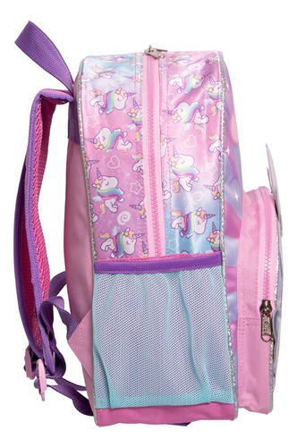 Mochila Onix Unicornio Original Marca Ruz Tamaño Kinder Rosa Lisa