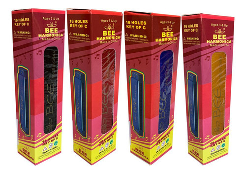 Armónica, gaita de 32 orificios (2 filas de 16), marca: Bee