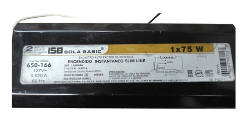 Balastro Alto Factor De Potencia 1x75w Isb