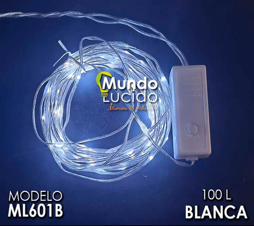 Serie De Luces Navideñas 100 Nano Leds Luz Blanca Frio 10mts