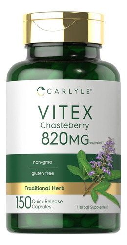 Chasteberry Vitex 820 Mg Balance Hormonal Para Mujer 150caps Sabor Sin Sabor