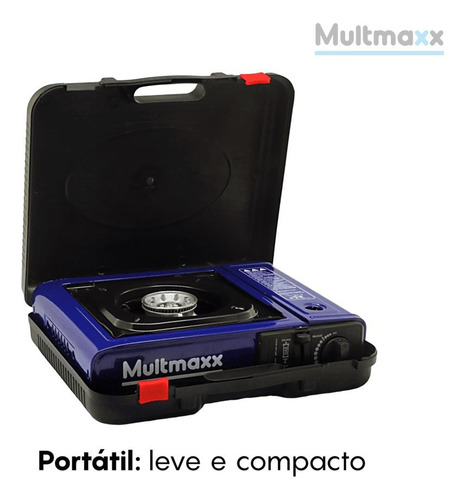 Fogareiro Portátil Acampamento A Gas Maleta Azul Multmaxx