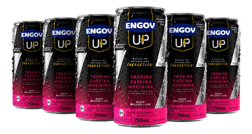 Kit Energético Engov Up Morango E Kiwi 06 Unidades 269ml