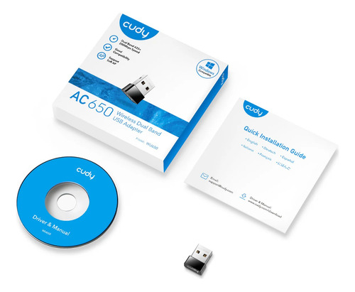 Cudy Wu650 Adaptador Usb Negro 650 Mbps Wireless