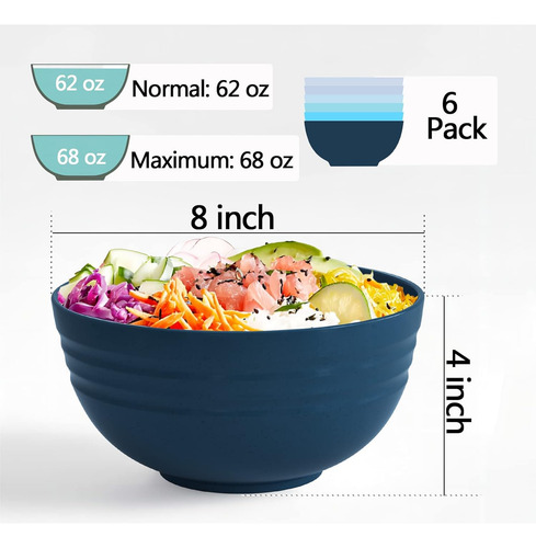 6 Cuencos Para Mezclar Irrompibles, Ensaladeras Irrompibles,