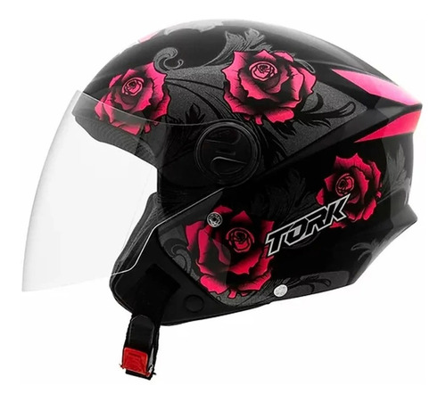 Capacete Aberto Feminino Pro Tork New Liberty Three Flowers