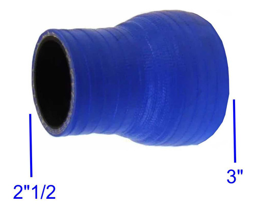 Mangueira Mangote Silicone Redução Reto 3 X 2½ Azul Fgl