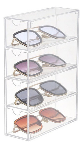 N Caja Exhibidora Apilable De Acrílico Para Gafas, 4 Niveles
