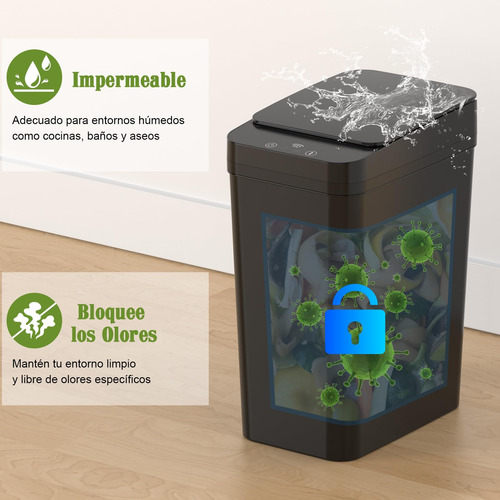 Cubo De Basura Automático Con Sensor, 12l Cubo De Basura
