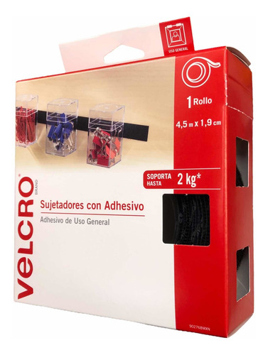 Sujetadores Con Adhesivo Rollo 4.5m X 19mm Velcro Multi Uso