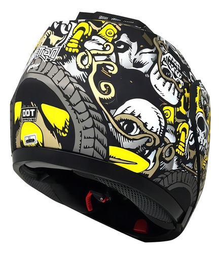Casco Para Motociclista Kov Mictlán Negro Abatible Lente Interno Certificación Auténtica De Seguridad Tamaño del casco M