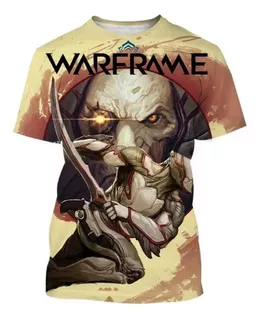 Camiseta De Manga Curta Com Estampa 3d Do Warframe