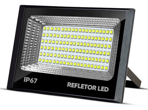 Kit Refletor Led 100w 127/220V Ip67 Timer Digital 20 Programas Cor Da Luz Branco-frio Cor Da Carcaça Preto Voltagem 127/220V