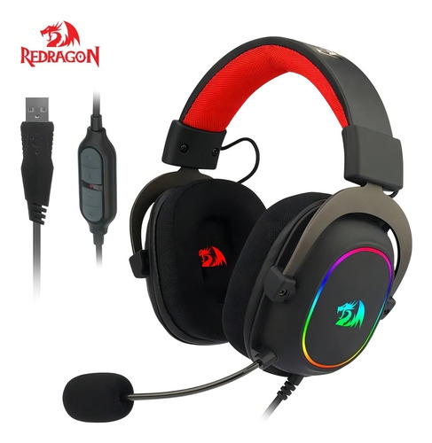 Audifono Gamer Redragon Zeus X H510 Rgb Black Color Negro Negro