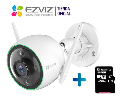 Imagen 1 de 2 de Cámara Wifi Exterior C3n Full Hd Noche Color + Sd 64gb