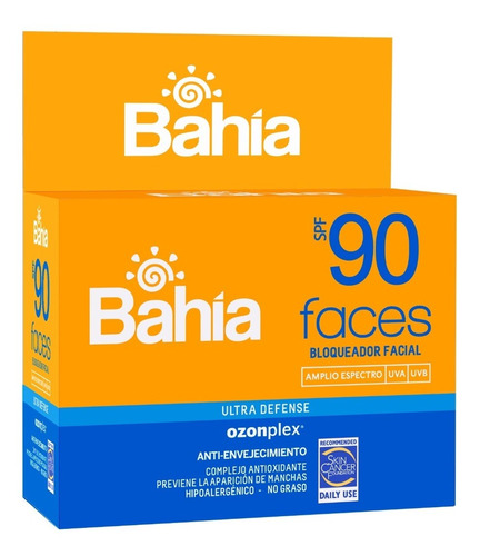 Bloqueador Bahía Faces Spf90 Sachet 10 G. X 20.