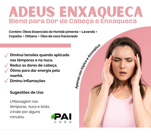 Blend Roll On Terapêutico Mix Óleos Essenciais Dor/enxaqueca