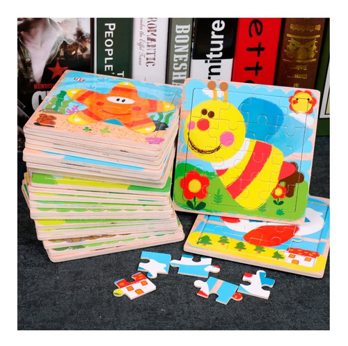   Rompecabezas Madera Para Niños. Pack 12 Puzzles 