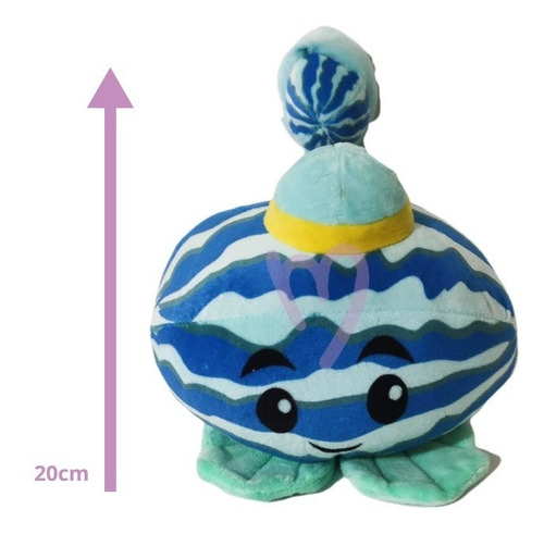 Imagen 3 de 6 de Peluche Melón Punta Lanza Sandias Azul 20cm