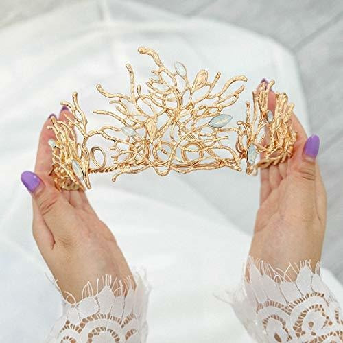 Heread Adult Queen Tiaras And Crowns Gold Opal Cr Diademas 