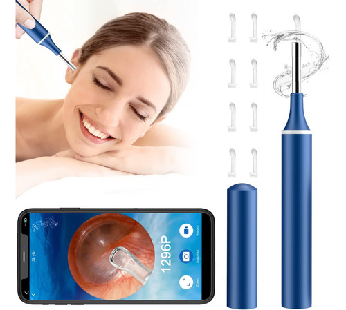 Kit De Limpieza De Oídos Con Cámara Fhd 1296p Y 6 Luces Led