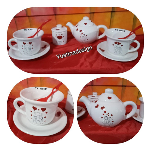 Te Para Uno Con Plato Corazón Grande Diferentes Diseños