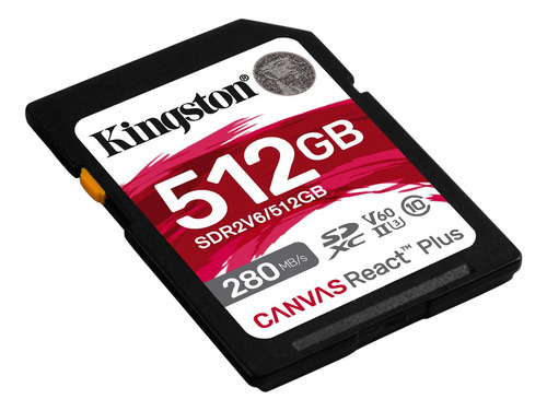 Tarjeta Memoria Sd Kingston Canvas React Plus V60 512gb