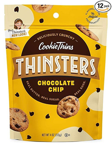 Thinsters Galleta Con Trozos De Chocolate Enrarece, De 4 Onz