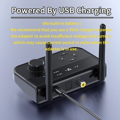 Adaptador Coaxial Óptico De Receptor De Audio Bluetooth 5.3