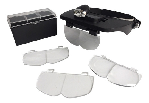 Visera Lupa Binocular Luz Led 4 Lentes Profesional H012