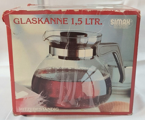 Cafetera Vidrio Glaskanne 1,5 Litros De Los Años 70 Caja B15