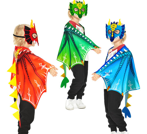 Disfraz D.q.z 6 Piezas Dinosaurio Y Dragón Para Niños Color Talle