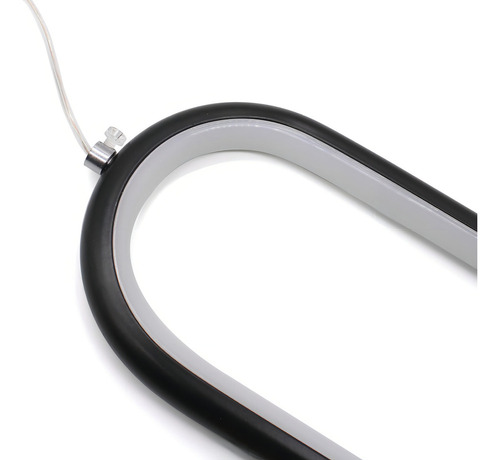 Luminária Pendente Teto Lustre Slim Led Anel Oval Preto 8018