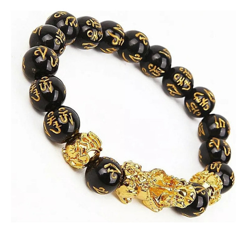 - Brazalete 2025 Original Feng Shui Piedras Obsidiana Pixiu