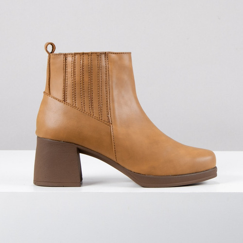 Imagen 4 de 8 de Bota Mujer Citadina Cuero Plataforma Elástico Taco Bahia