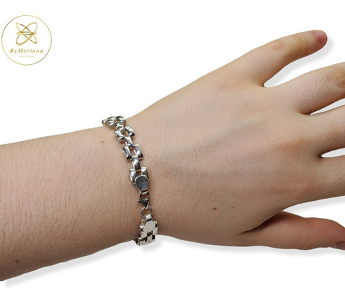 Imagen 7 de 9 de Pulsera Plata Y Oro San Benito X 18,5cm