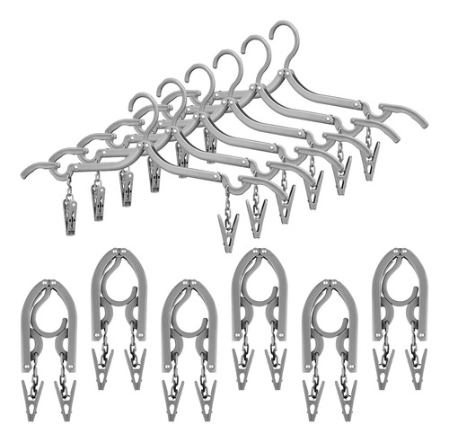Perchas Plegables Portátiles Con Clips Y Perchero Para Ropa