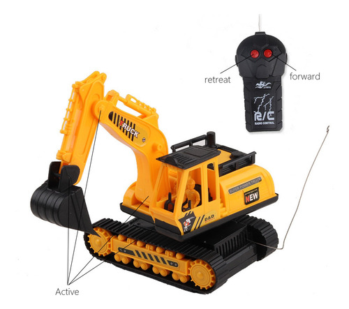 Excavadora Grande Con Control Remoto De Dos Canales Para Niñ